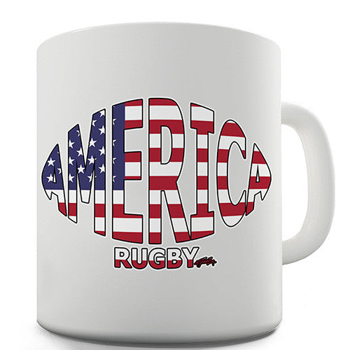 America Rugby Ball Flag Novelty Mug