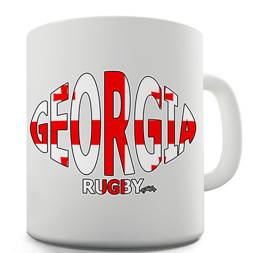 Georgia Rugby Ball Flag Novelty Mug