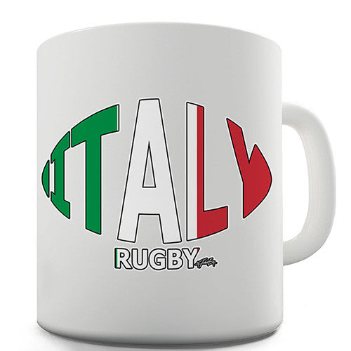Italy Rugby Ball Flag Novelty Mug