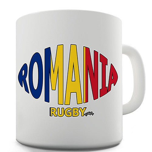 Romania Rugby Ball Flag Novelty Mug