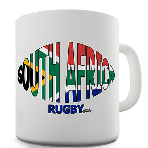 South Africa Rugby Ball Flag Novelty Mug