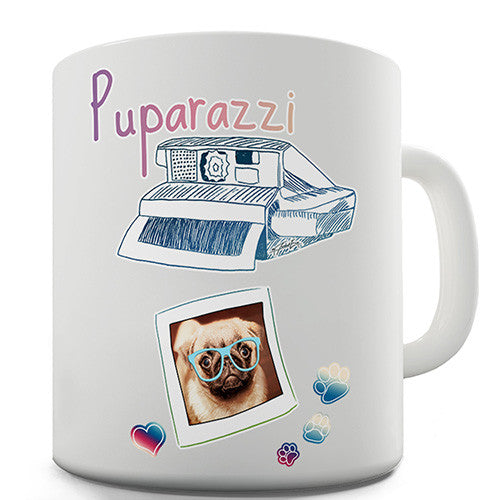 Puparazzi Pug Photograph Novelty Mug