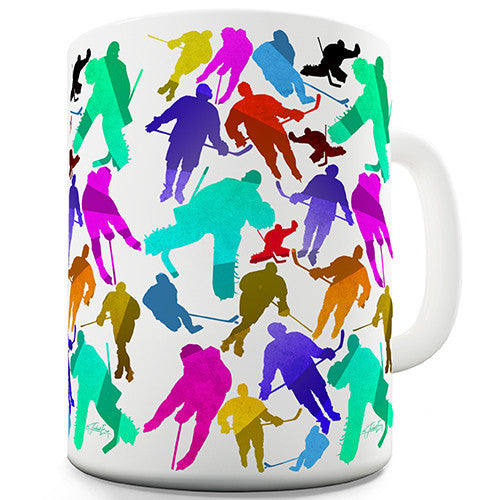 Hockey Rainbow Silhouettes Novelty Mug