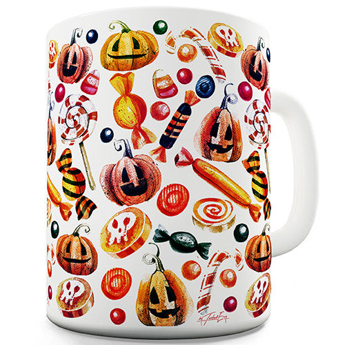 Trick Or Treat Candy Pattern Novelty Mug