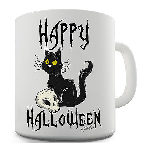 Happy Halloween Black Cat Novelty Mug