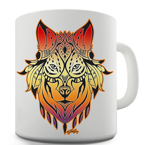 Tribal Wolf Head Novelty Mug