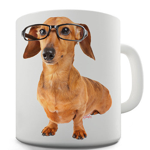Doxie Dachshund Hipster Dog Novelty Mug