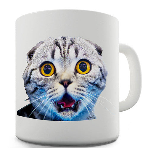 Funny Surprised Cat Novelty Mug
