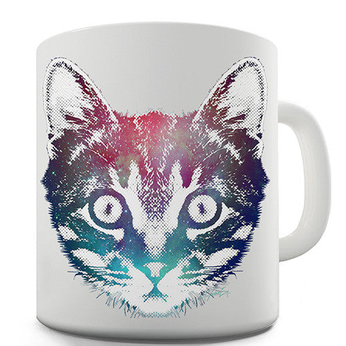 Galaxy Cat Face Novelty Mug
