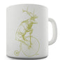 Reindeer On A Penny Farthing Novelty Mug