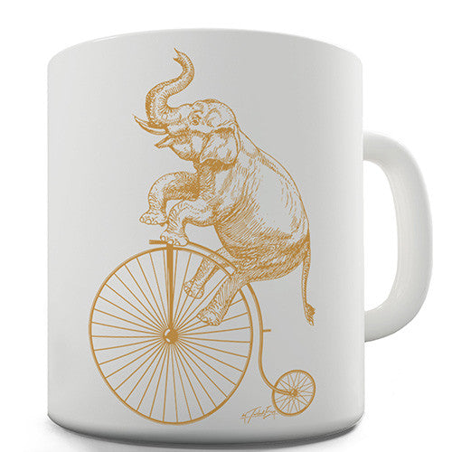 Elephant On A Penny Farthing Novelty Mug