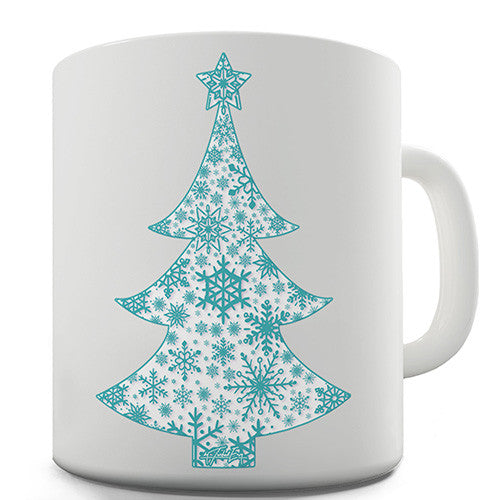 Snowflake Christmas Tree Novelty Mug