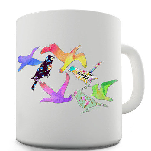 Rainbow Birds Novelty Mug