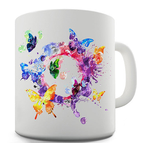 Watercolour Butterflies Novelty Mug