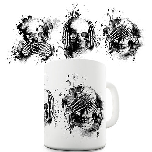 Speak See Hear No Evil Skulls Novelty Mug