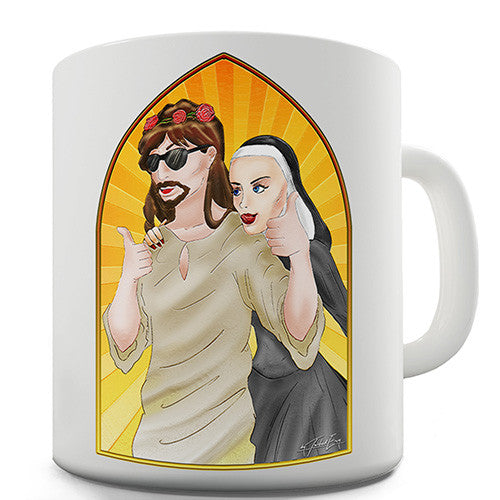 Jesus And The Nun Novelty Mug