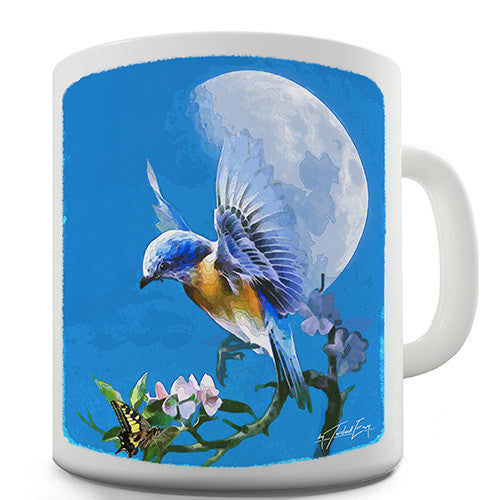 Bird Flying At Moonlight Novelty Mug