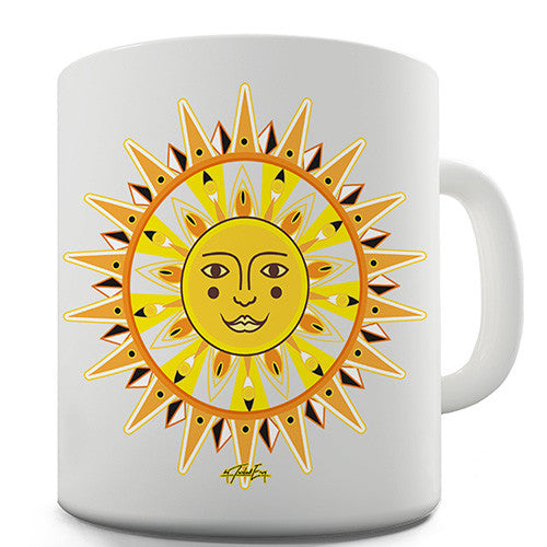 Ornate Sun Face Novelty Mug