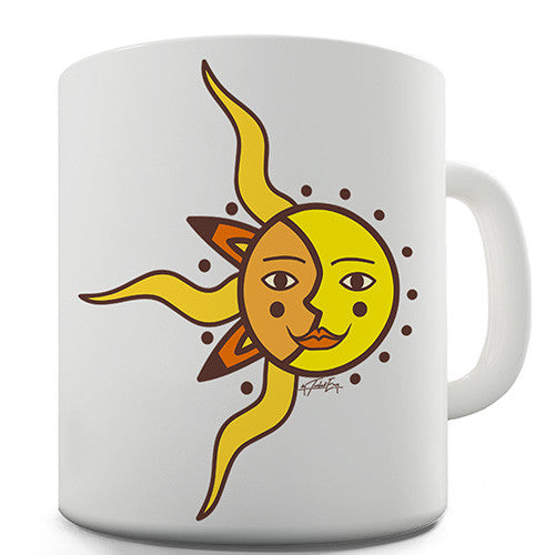 Artsy Sun Face Novelty Mug