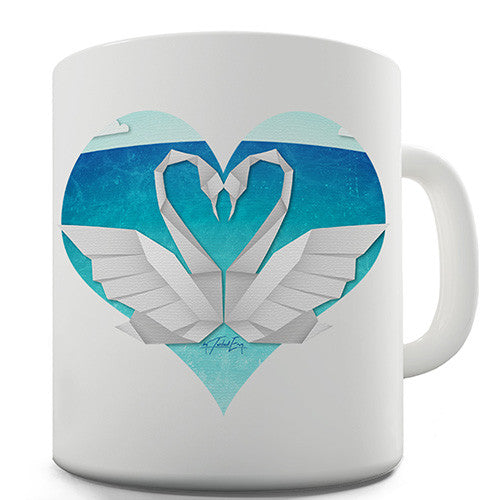 Sweetheart Swan Heart Novelty Mug