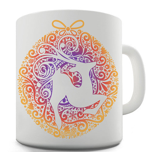 Decorative Swirly Deer Novelty Mug