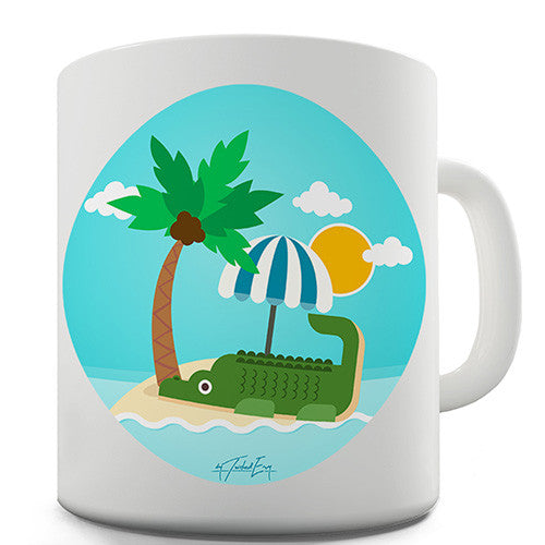 Croc On The Beach Novelty Mug