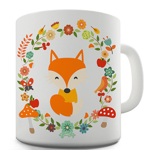 Red Fox Wreath Novelty Mug