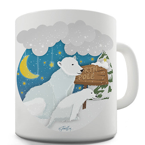 Polar Bear At The North Pole Novelty Mug