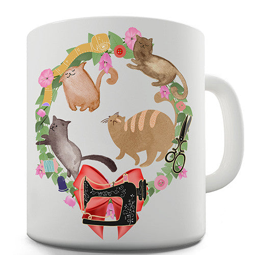 Sewing Cats Novelty Mug