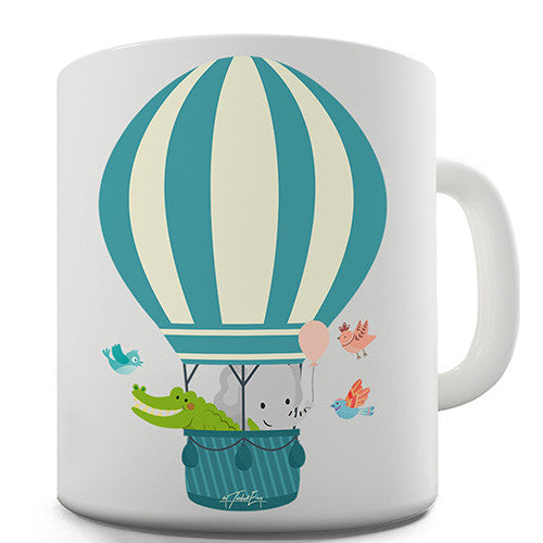 Animals In Hot Air Balloon Novelty Mug