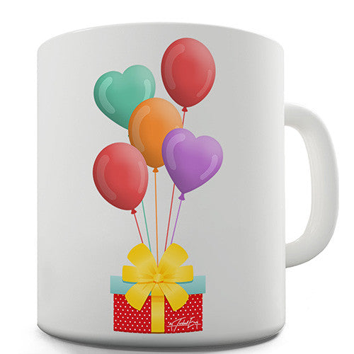 Birthday Balloons Gift Box Novelty Mug