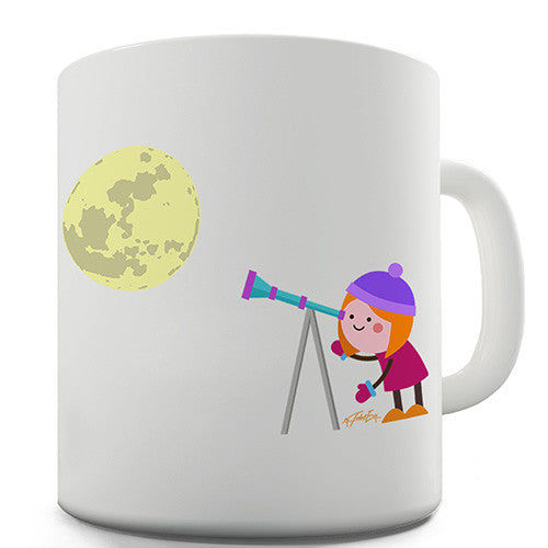 Secretly Spying on the Moon Novelty Mug