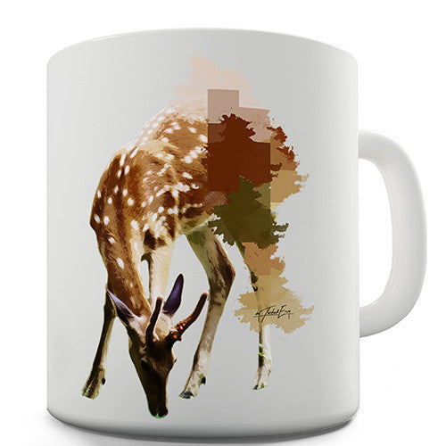 Watercolour Pixel Deer Novelty Mug