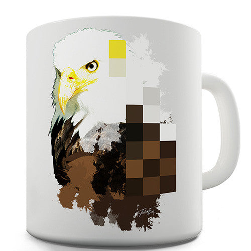 Watercolour Pixel Bald Eagle Novelty Mug