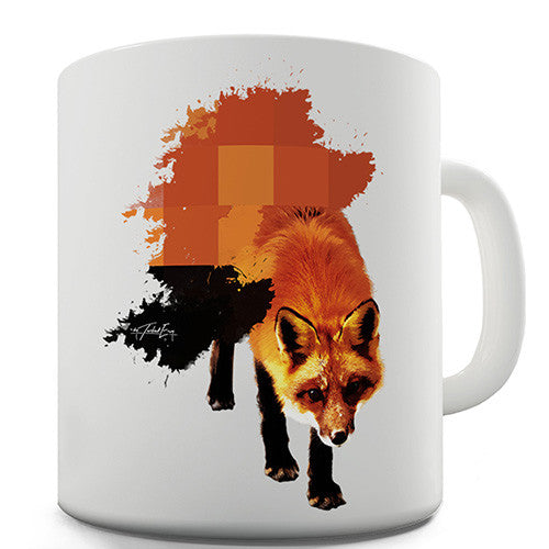 Watercolour Pixel Fox Novelty Mug