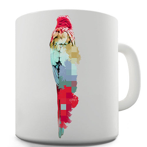 Watercolour Pixel McCaw Parrot Novelty Mug