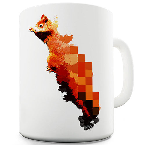 Watercolour Pixel Red Squirrel Novelty Mug