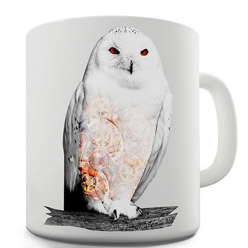 Clockwork Snowy Owl Novelty Mug