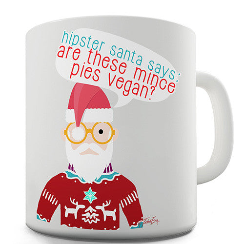 Hipster Santa Mince Pies Novelty Mug