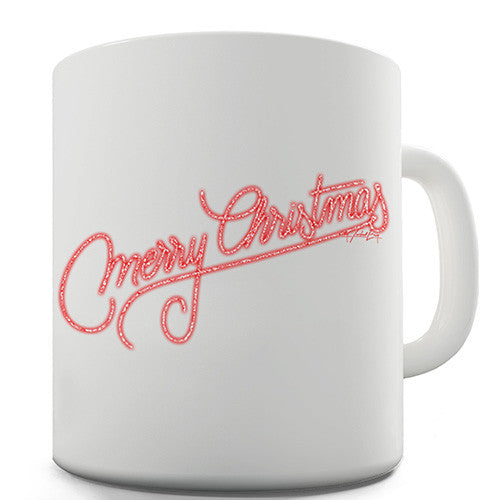 Merry Christmas Red Glitter Novelty Mug