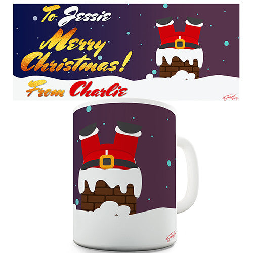 Santa Down The Chimney Personalised Mug