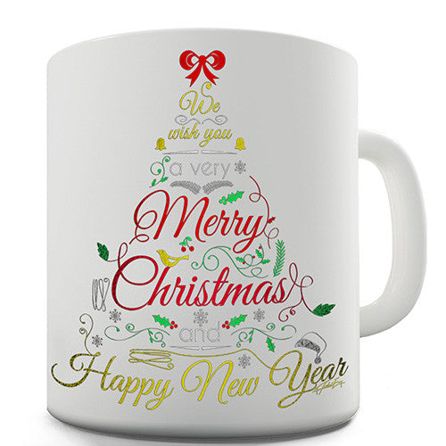 Merry Christmas & A Happy New Year Tree Novelty Mug