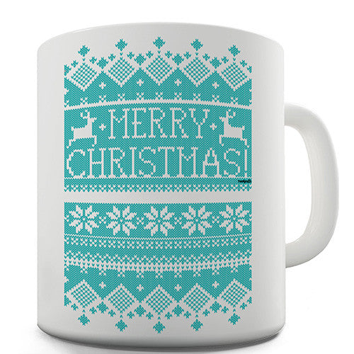 Ugly Christmas Reindeer Sweater Novelty Mug