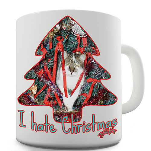 I Hate Christmas Cat Novelty Mug