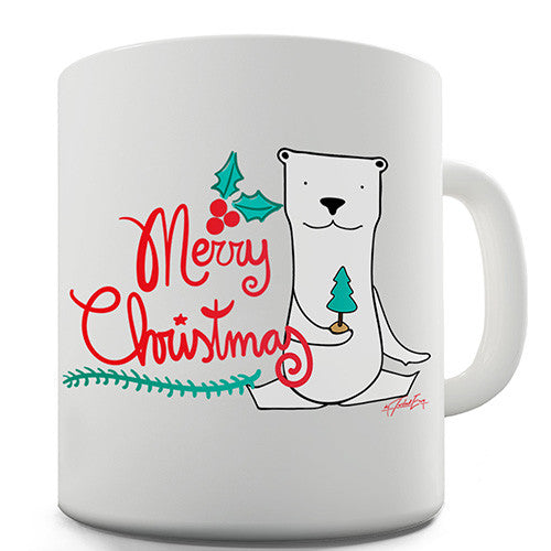 Merry Christmas Polar Bear Novelty Mug