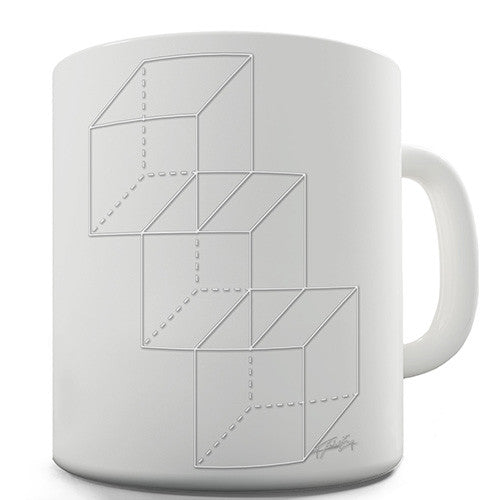 Geometric White Cubes Novelty Mug