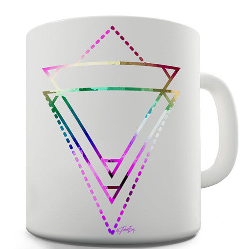 Geometric Watercolour Triangles Novelty Mug