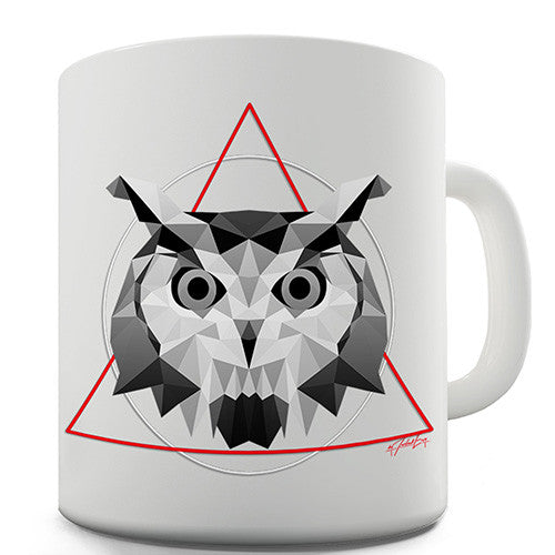 Geometric Owl Face Novelty Mug
