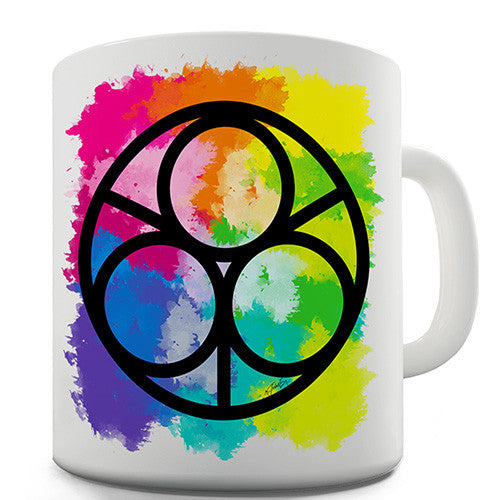 Geometric Rainbow Circles Ceramic Novelty Mug
