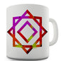 Geometric Paint Splattered Squares Novelty Mug